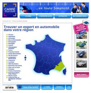 Page du site www.carre-expert-auto.org pour trouver un cabinet d'expertise en automobile